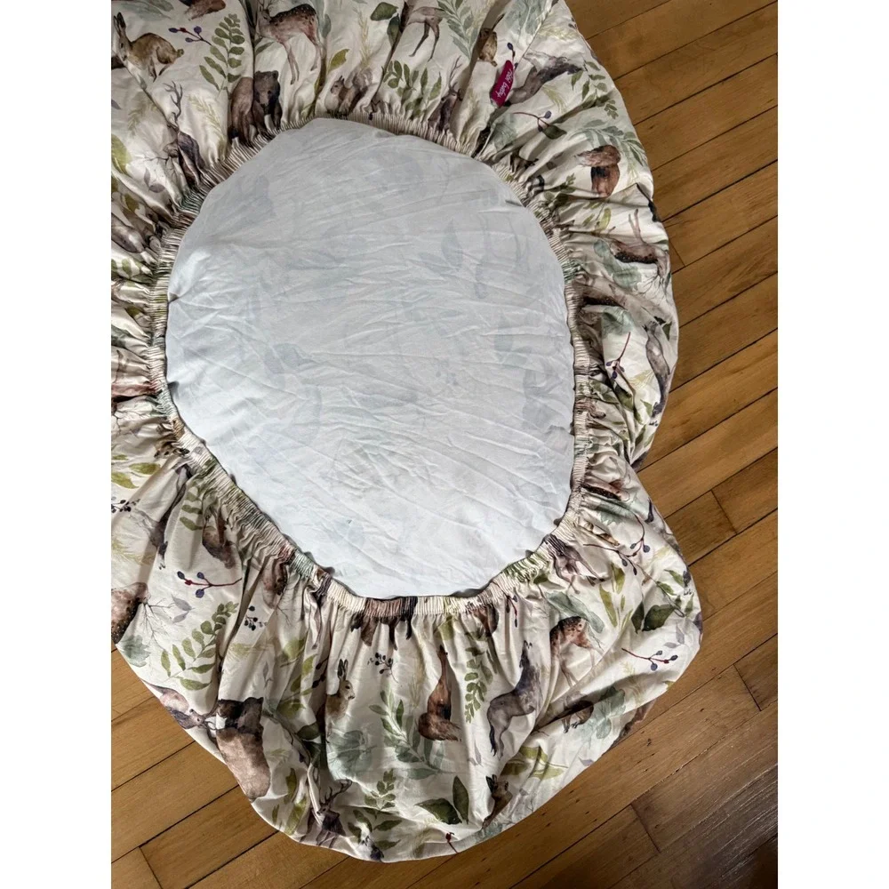Pobi Baby Woodland Animals Fitted Crib Sheet Watercolor Forest Bear Deer Rabbit